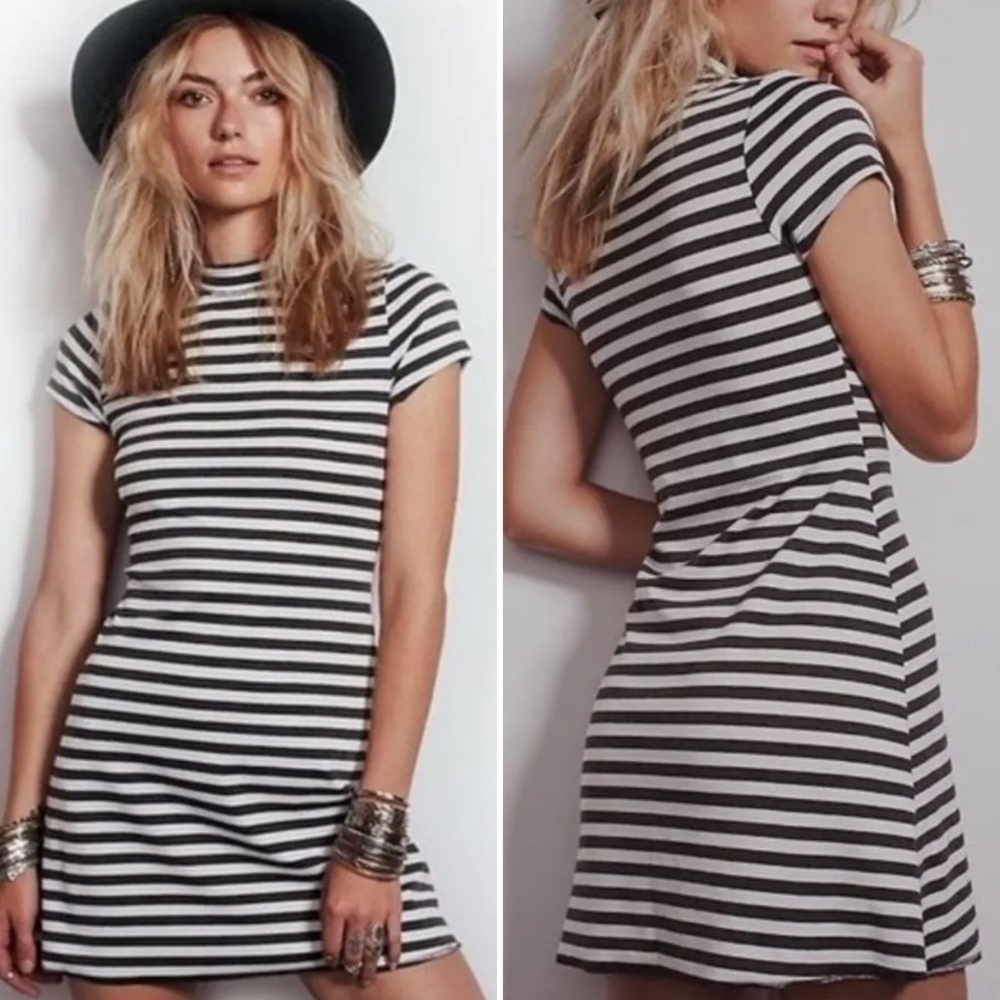 Free People Beach Mini Dress Women's Large Mock Neck